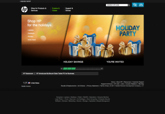 2011年のヒューレットパッカードのWebサイトトップページ