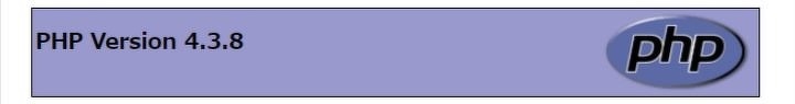 PHPのバージョンが4.3.8だったサーバー